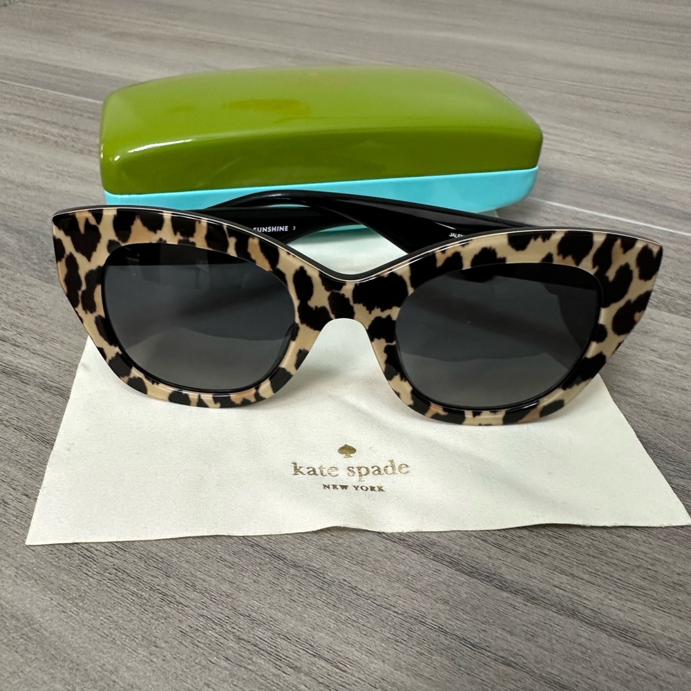 Kate Spade Animal Print Sunglasses with Black Lenses